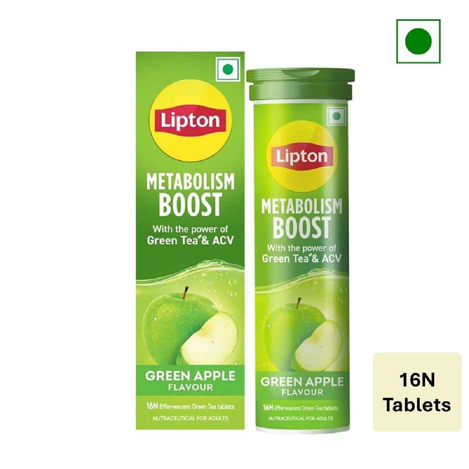 Lipton Metabolism Boost Effervescent Green Tea Tablets - Green Apple Flavour