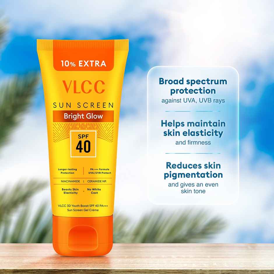 VLCC Bright Glow 3D Youth Boost SPF 40 PA+++ Sunscreen Gel Cream