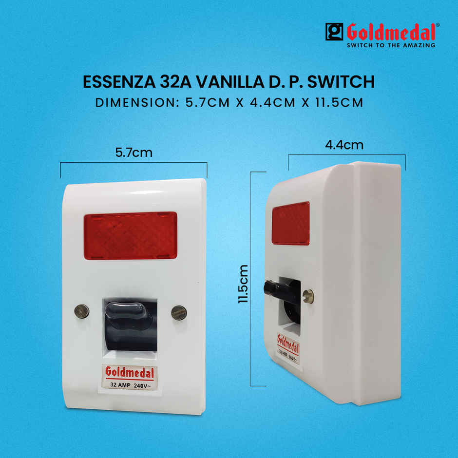 Goldmedal Essenza Surface D.P. Surge Switch (With Indicator, White)