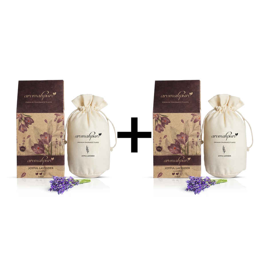 Aromahpure Premium Car Perfume Fragrance Flakes - Joyful Lavender | Last Upto 30 days Combo