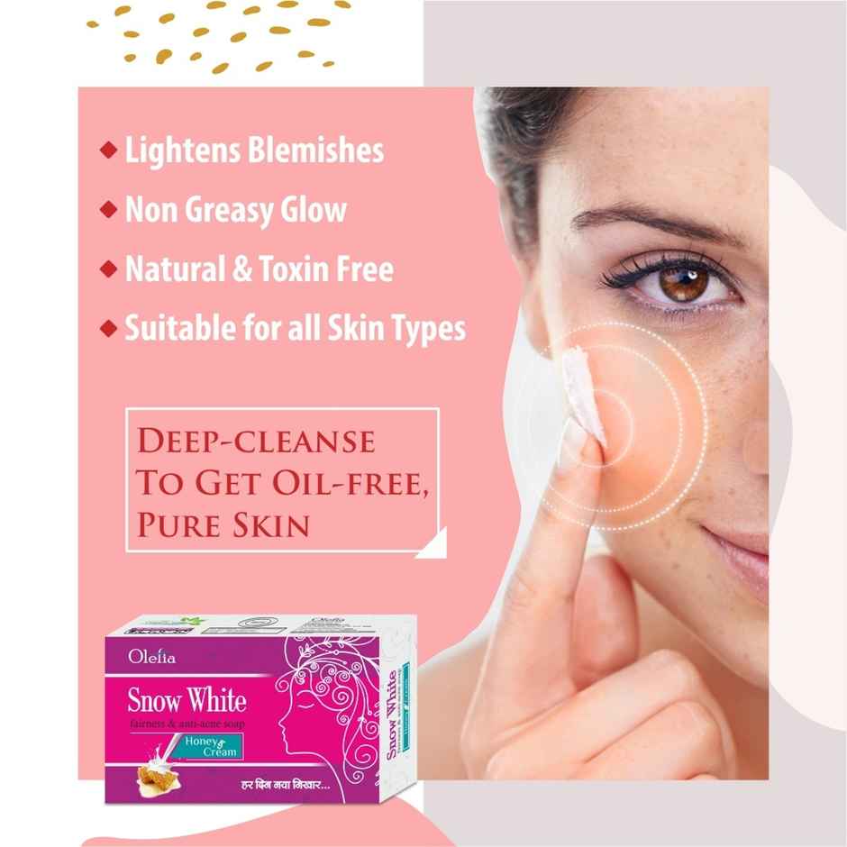 Snow White Fairness & Anti Acne Soap - Honey & Cream