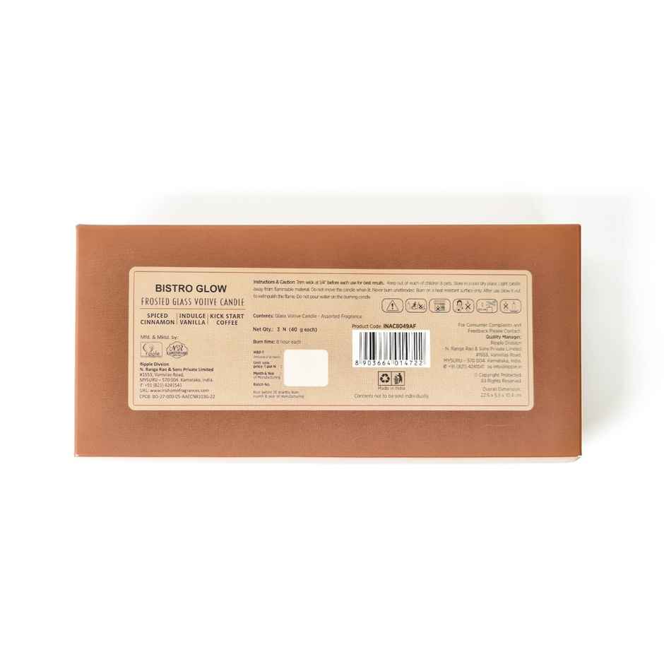 IRIS Bistro Glow Frosted Shot Glass Votive Candles Gift Box | Home Decor