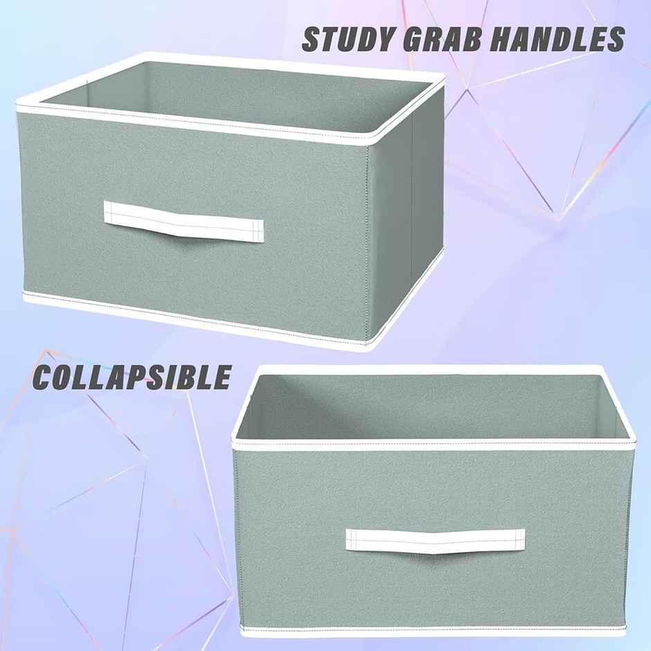 Kuber Industries Pack of 6 Foldable Storage Boxes | Multipurpose Organizer for Clothes|Light Grey