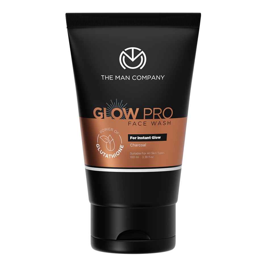 The Man Company Glow Pro Face Wash For Men Enriched with Glutathione, Charcoal | Instant Glow, Deep Cleansing & Evens Skin Tone