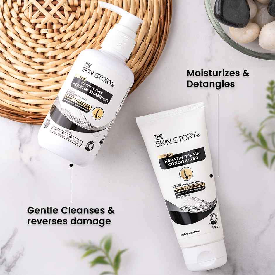 The Skin Story Keratin Shampoo For Treated Coloured Hair Controls Frizz Repair Damage Sulphate Free