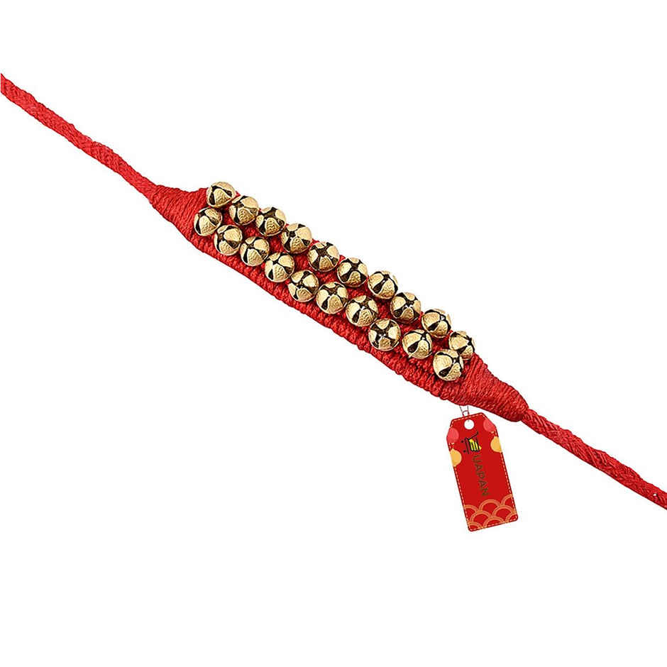 Uapan Brass Ghungroo Pad Red 2 Line Pair, 20+20