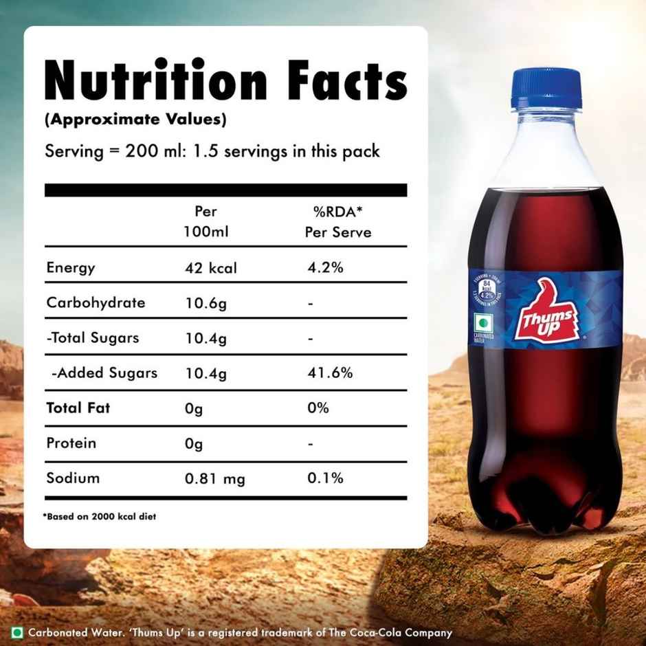 Thums Up Soft Drink | Carbonated Beverage
