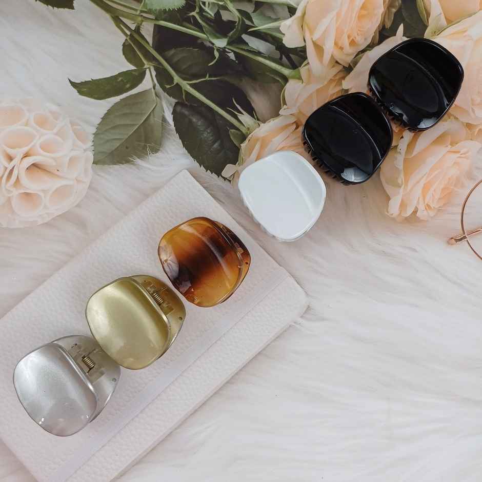 The Opal Factory Oval Claw Clips for Girls and Women | Set of 6 | Small | Glossy