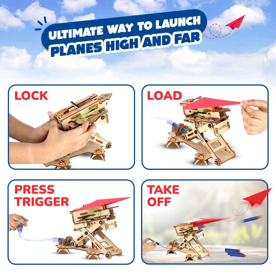 Smartivity 2in1 Hydraulic Aeroplane & Dart Launcher Toy for Kids 6-12 Years,Gifts for Boys & Girls