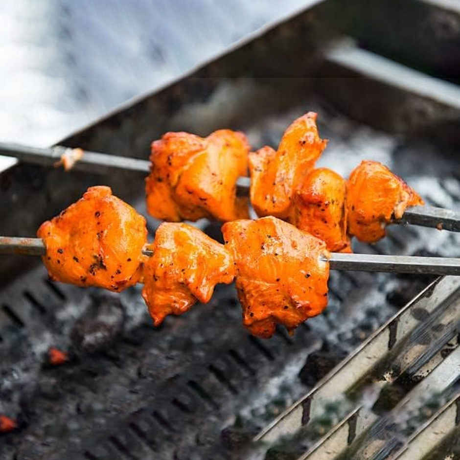 Chefman Skewers | Stainless Steel BBQ Sticks with Wooden Handles | Reusable Set of 6 for Grilling