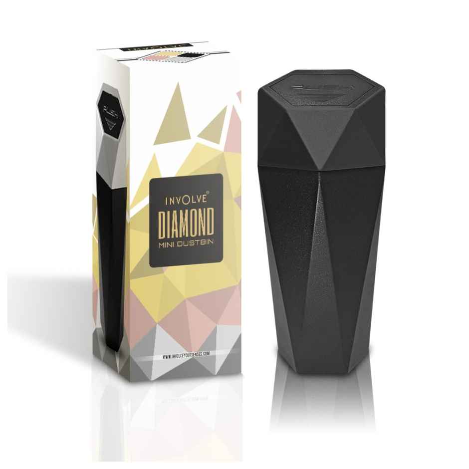 Involve Your Senses Diamond Shape Car Dustbin | Portable Car Accessory Trash Can