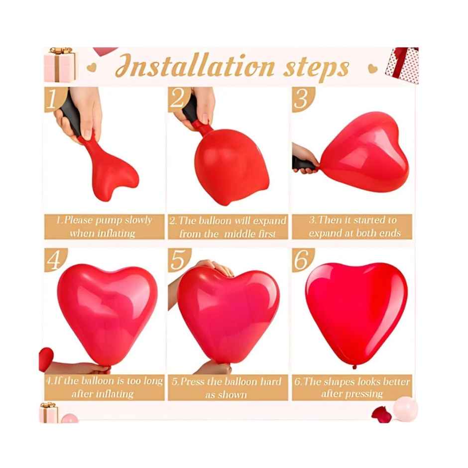 Heart Balloons for Decoration | Medium | Pack of 30 | Picfest