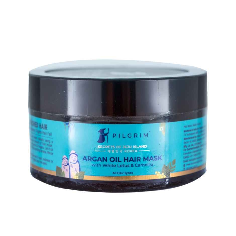 Pilgrim Korean Argan Oil Hair Mask for Dry & Frizzy Hair with White Lotus for Smoothening & Hairfall Control