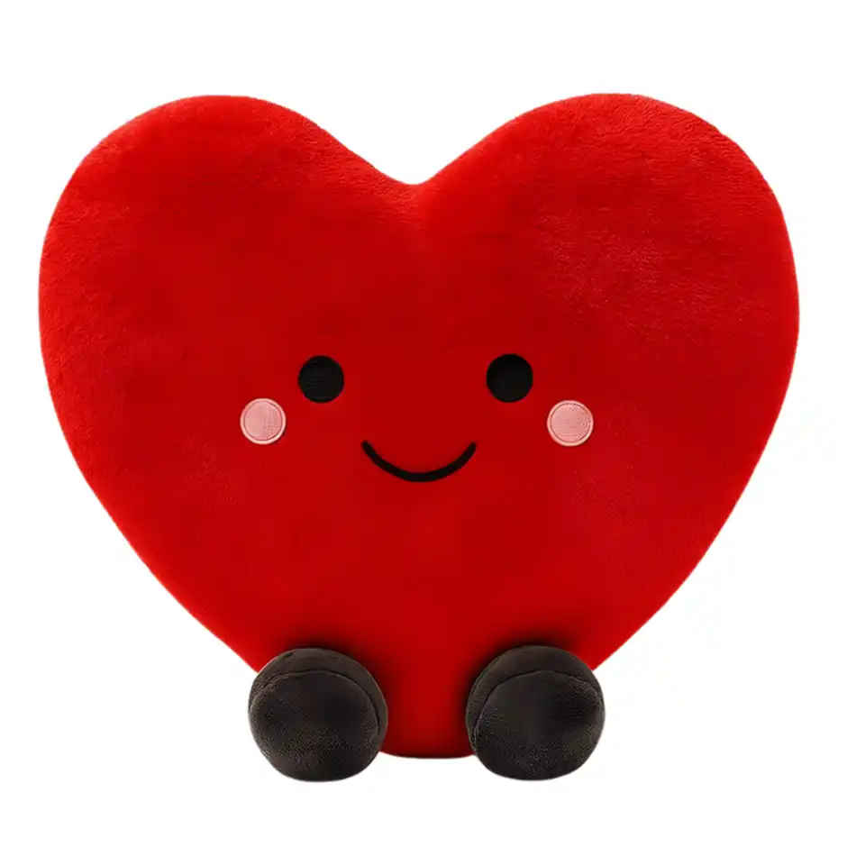 Fablue Red Love Heart Plush Huggable Romantic Pillow Soft Toy for Kids & Adults