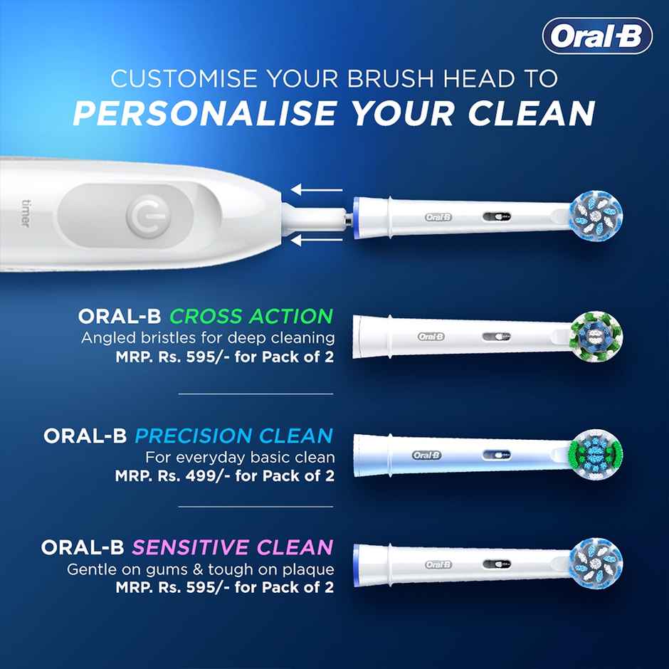 Oral-B Pro Expert Battery Operated With Replaceable Brush Head Electric Toothbrush (White)