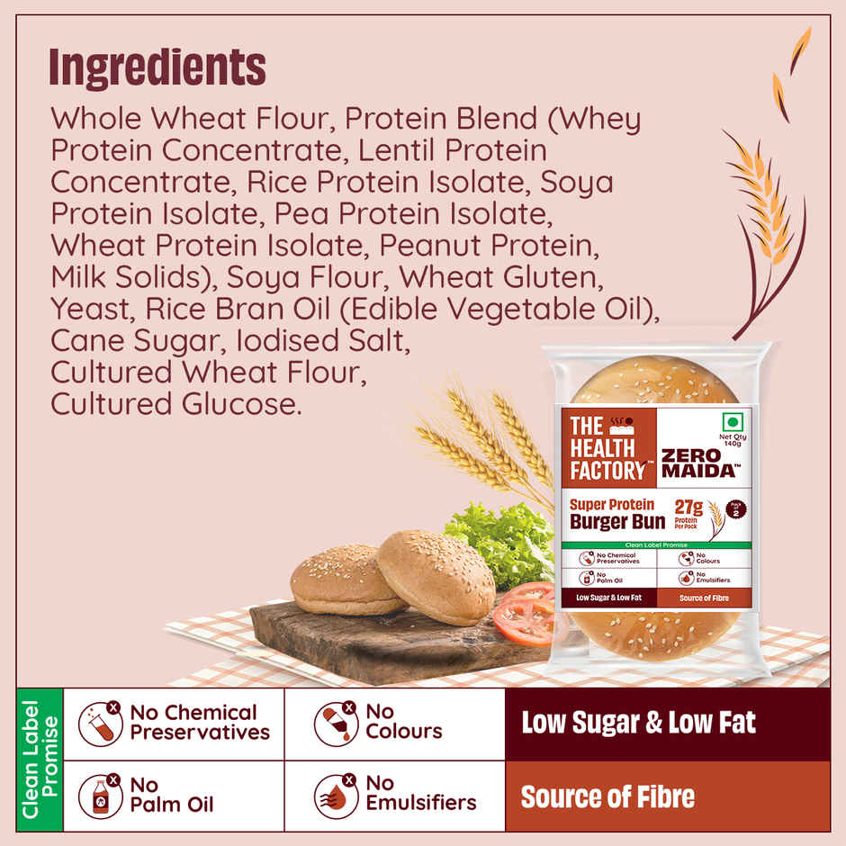 The Health Factory Zero Maida Protein Burger Bun