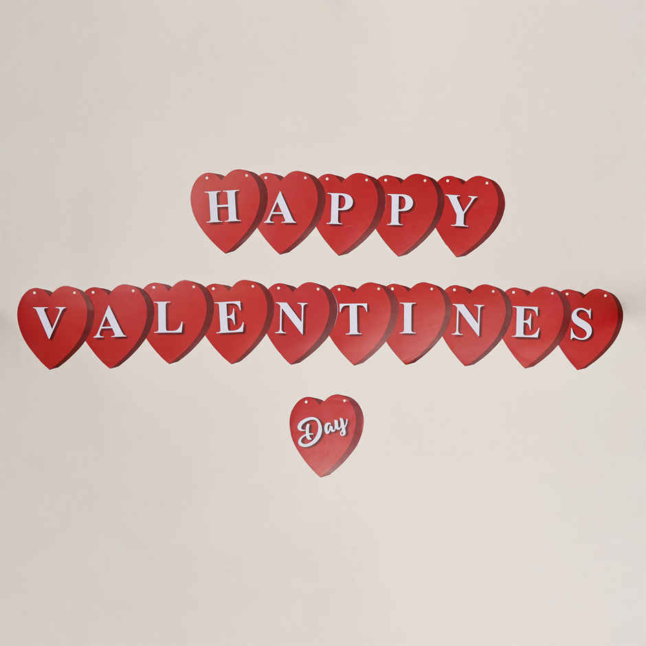 Valentines Day Banner of Hearts | Oye Happy