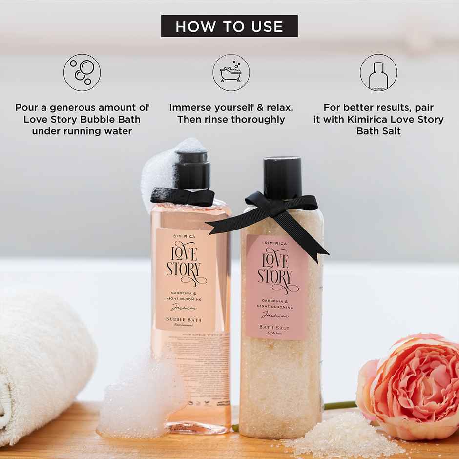 Kimirica Love Story Bubble Bath | Aromatic Foaming Bath with Romantic Fragrance | Gentle & Relaxing