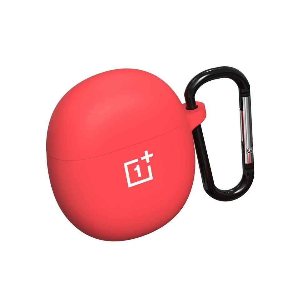 Sounce Silicone Case Cover for OnePlus Nord Buds CE | Shock-Absorbing | LED Visible | Keychain | Red