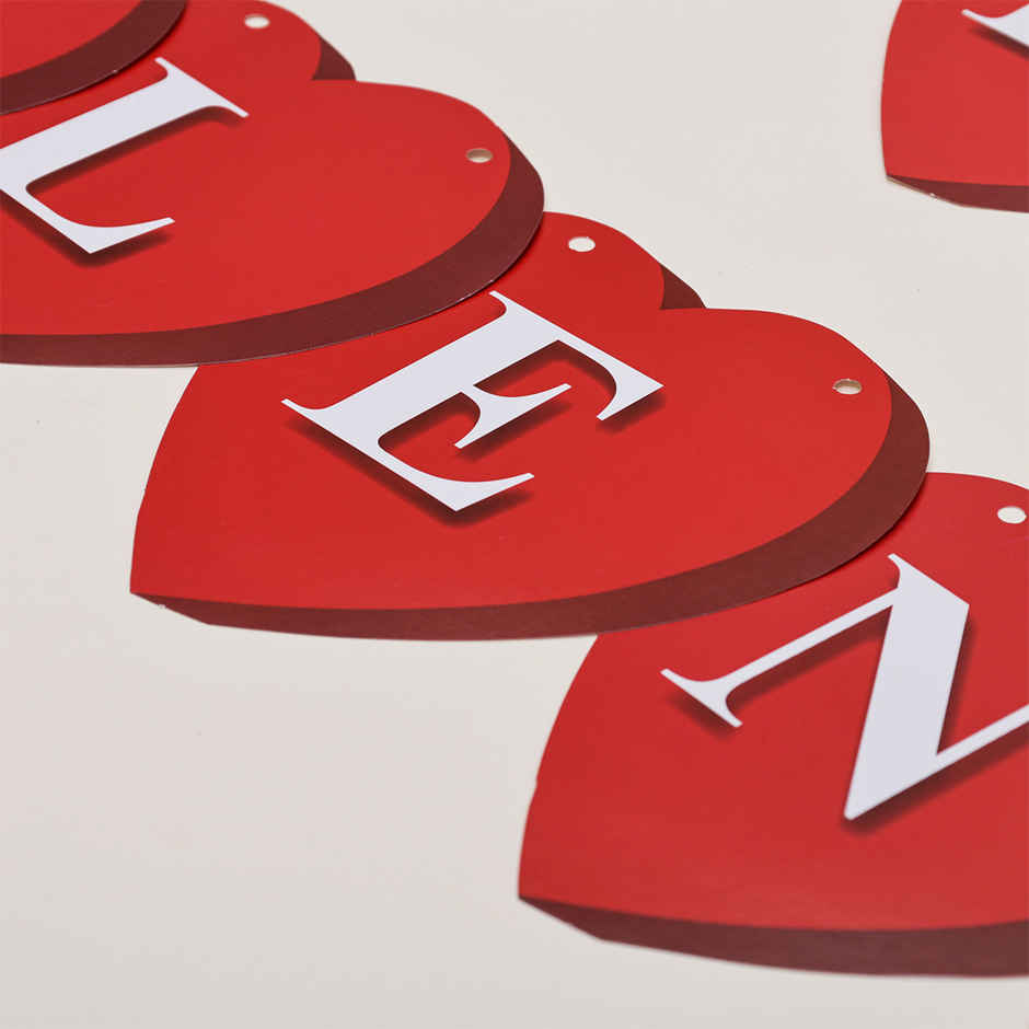 Valentines Day Banner of Hearts | Oye Happy