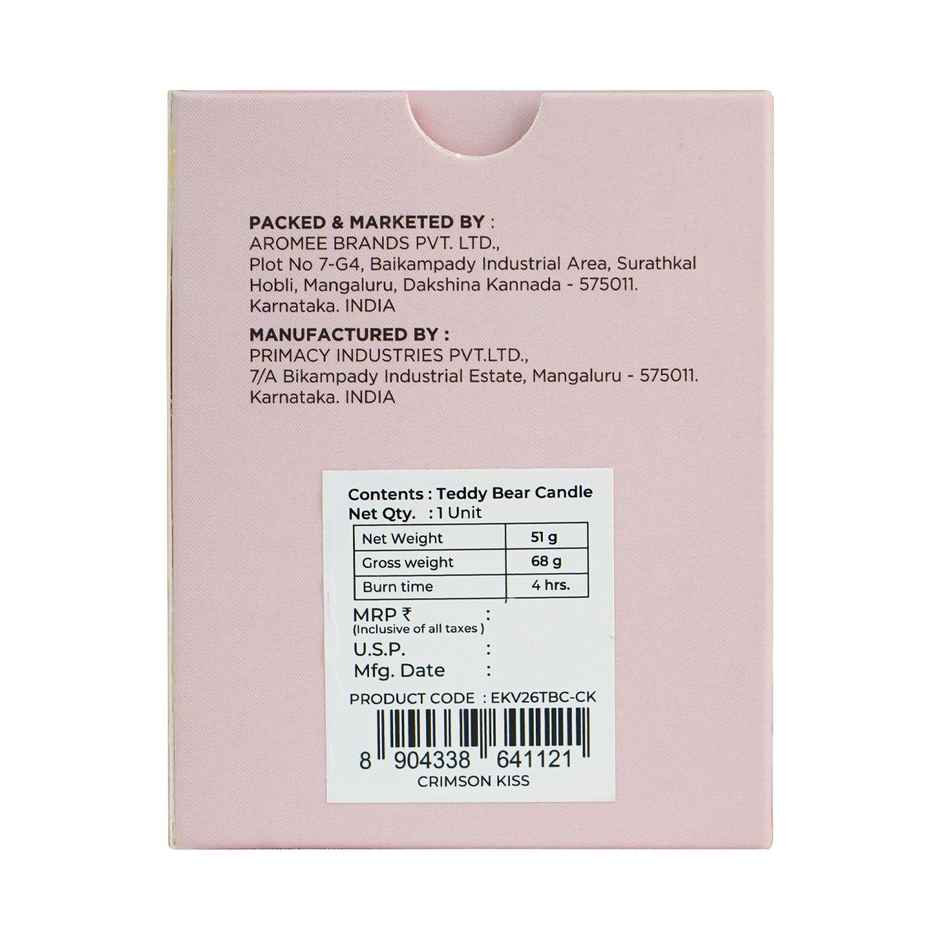 Ekam Crimson Kiss Teddy Bear Candle