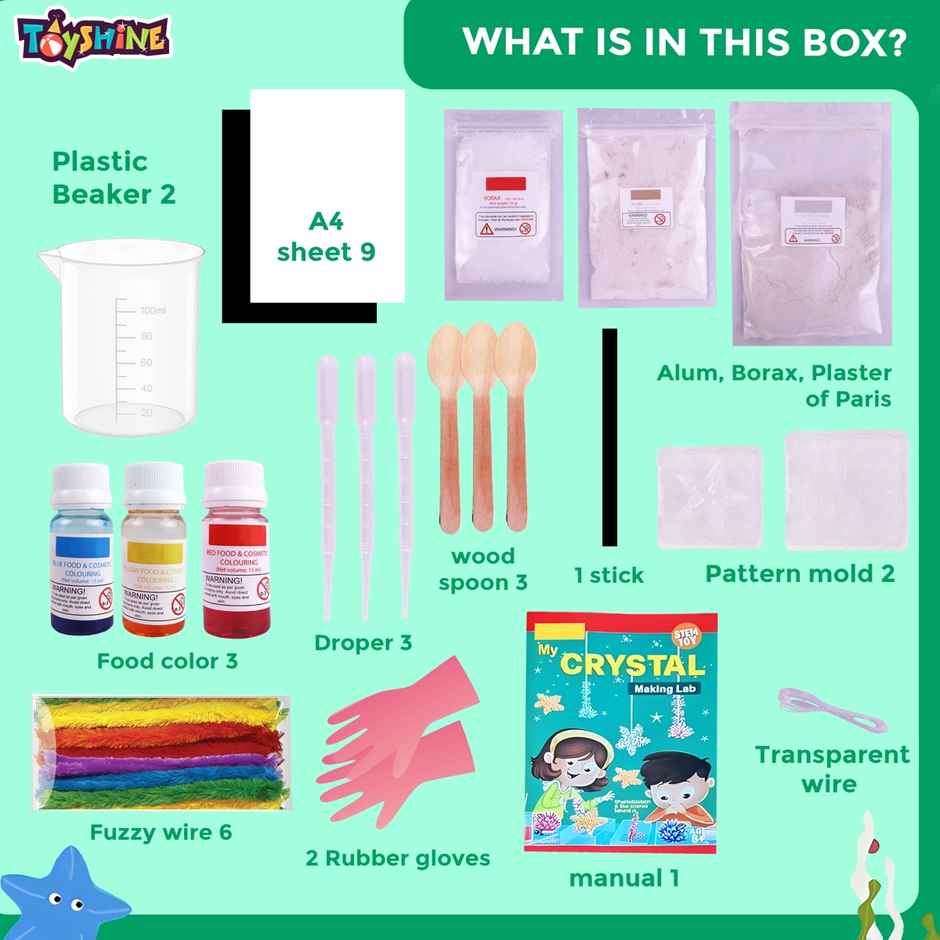 Toyshine Crystal Making Lab STEM Educational Learning Creative Fun Science Project
