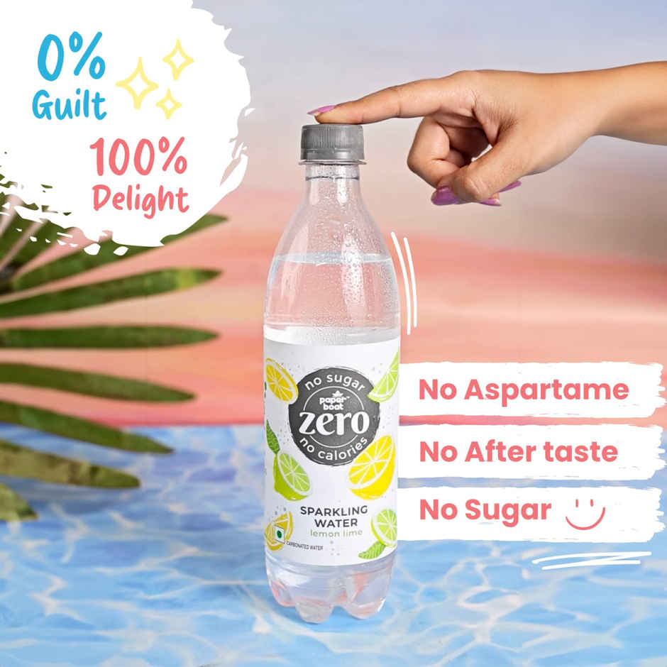 Paper Boat Zero Sugar Lemon Lime Sparkling Water | Sugar Free Cold Drink