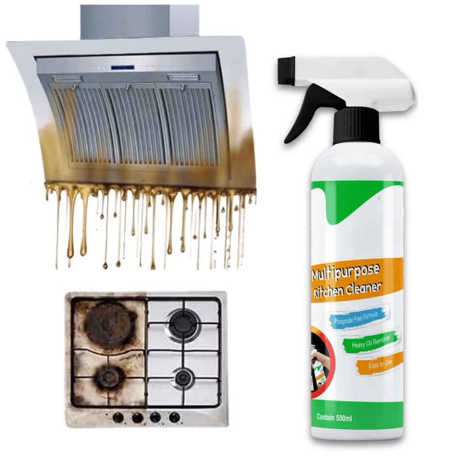 Zulaxy Multipurpose Kitchen Cleaner Spray for Oil & Grease Stain Remover