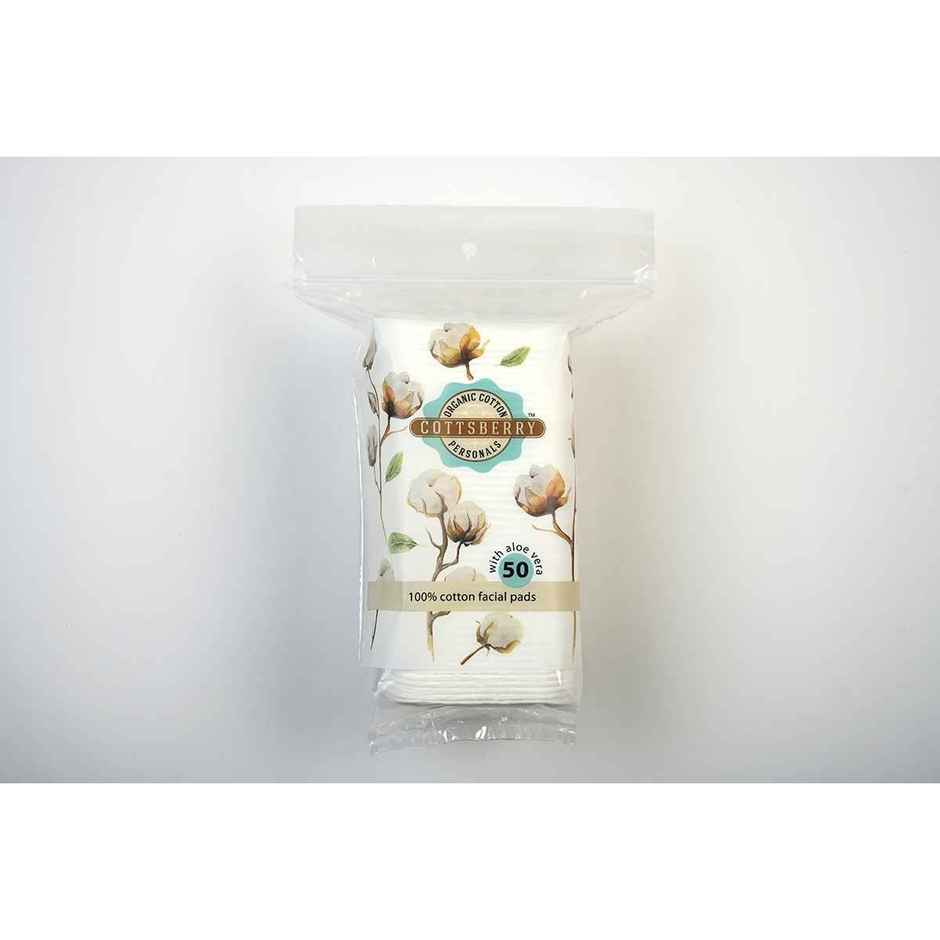 Cottsberry Organic Cotton Square Facial Pads with Aloevera