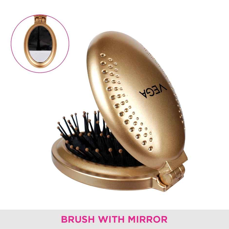 VEGA Compact Hair Brush With Foldable Mirror (R3-Fm)