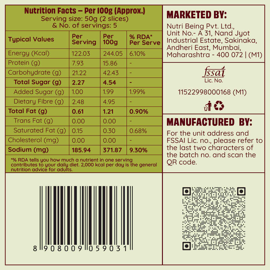 The Health Factory Vegan Protein Bread | Clean Label - Not Brown Combo