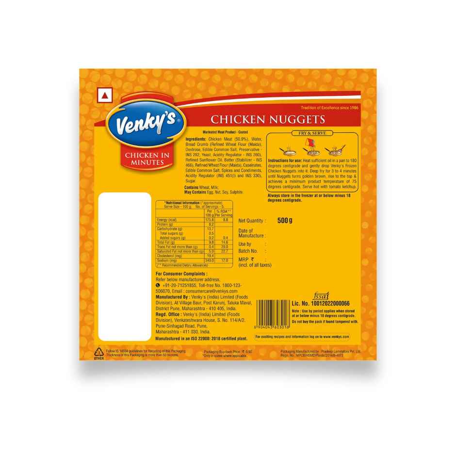 Venky's Chicken Nuggets | Frozen Ready To Cook Snack