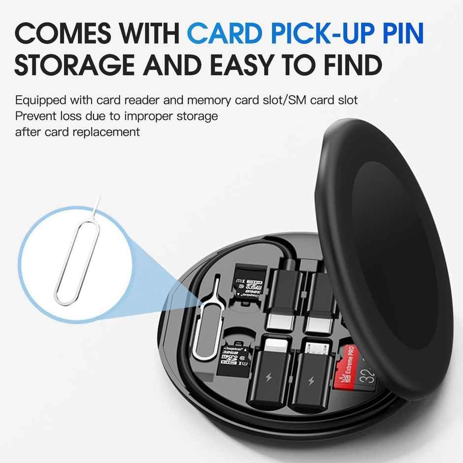 Sounce All In One 60W USB Type C Fast Charging Cable Set | Micro USB and Lightning Port | Black