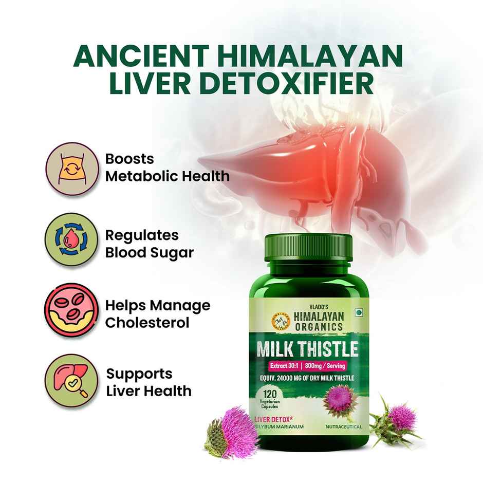 Himalayalam Organics Milk Thistle 120 VEGetarian Capsules