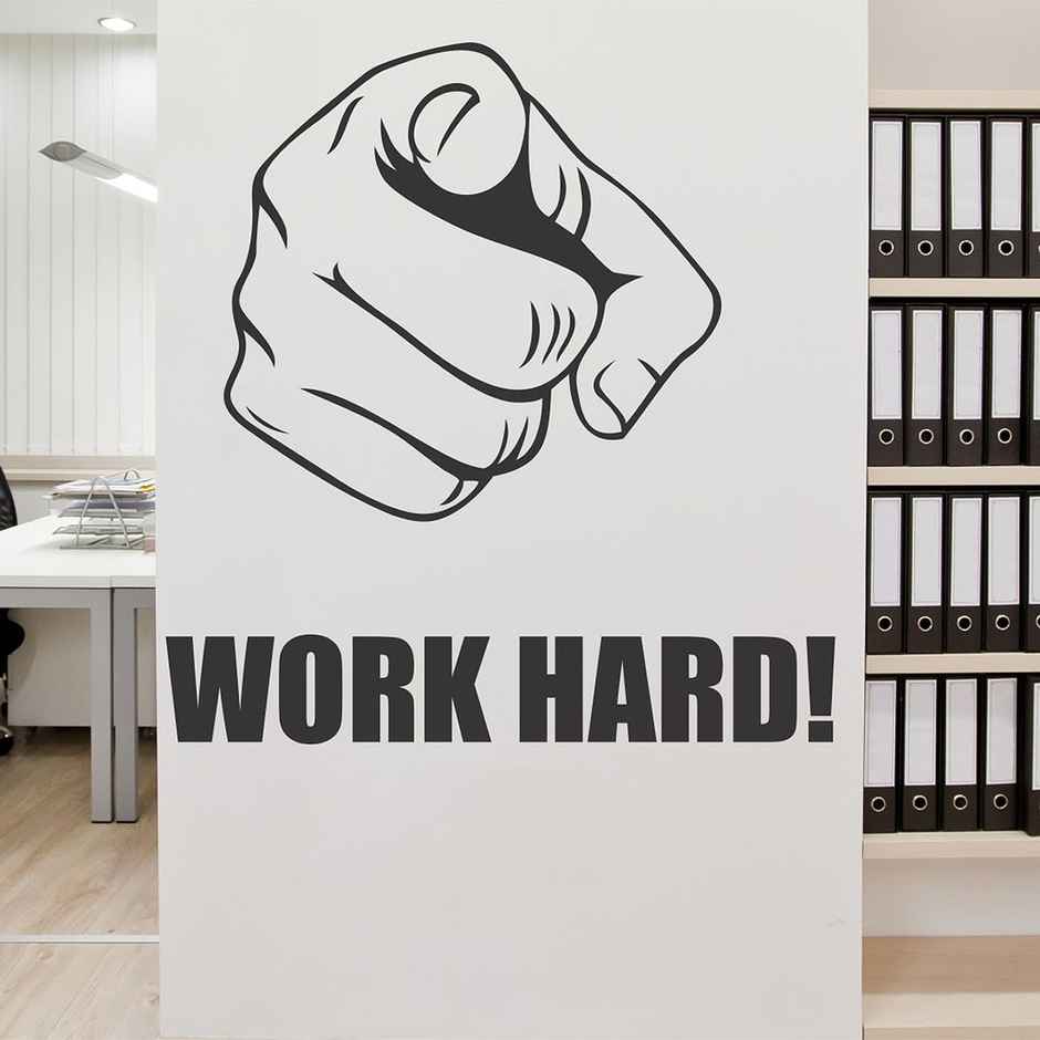 Wollzo 60 cm Work Hard Removable Sticker