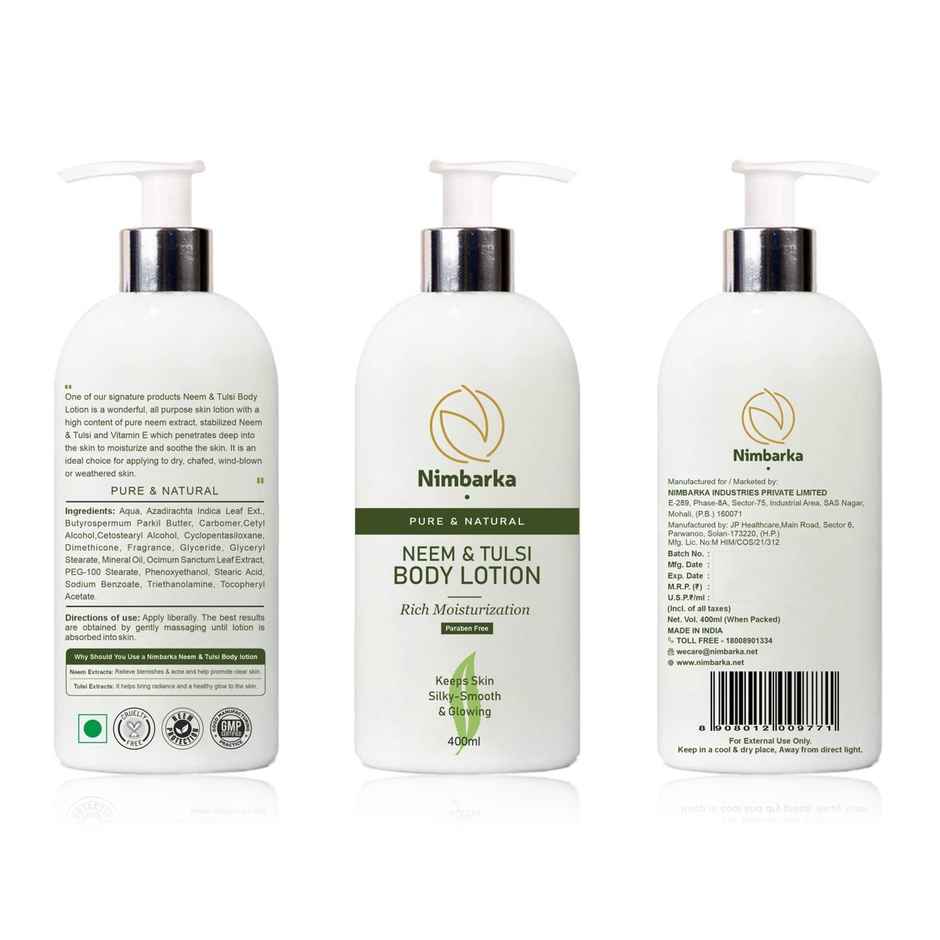 Nimbarka Neem & Tulsi Body Lotion Deep Hydration & Nourishing Formula Soothes & Protects