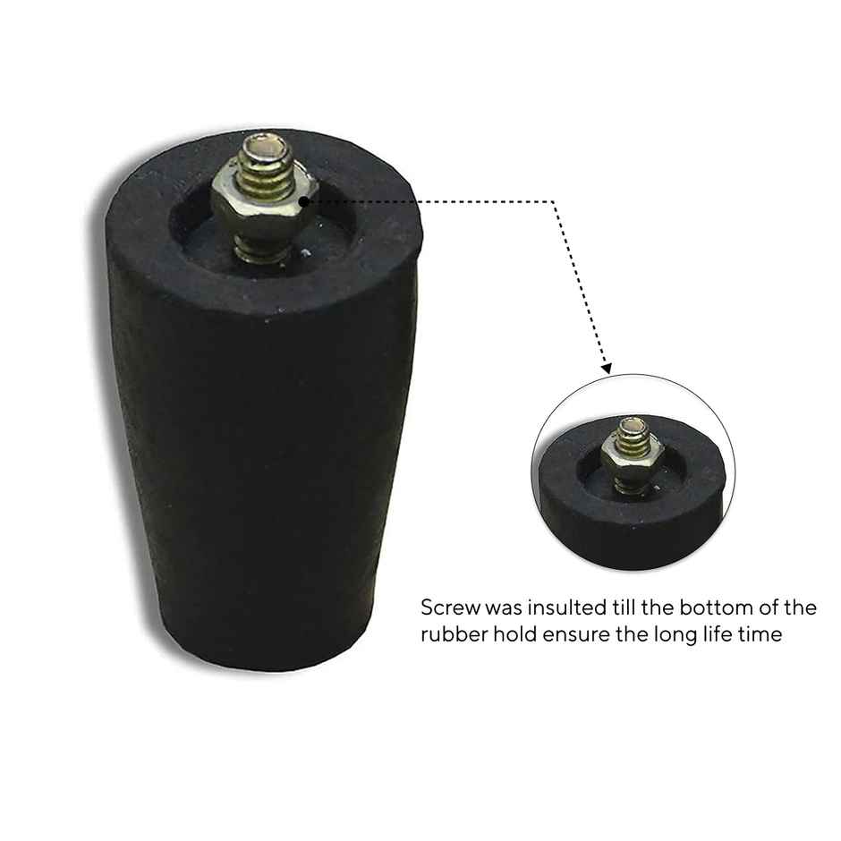 Quinze Lpg Gas Stove Rubber Legs With Inner Stainless Steel Nut & Bolt | Black | 4 Pieces