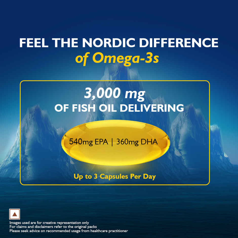 Siens By Dabur Omega-3 Fish Oil Capsules Capsules For Men & Women 30 Softgels