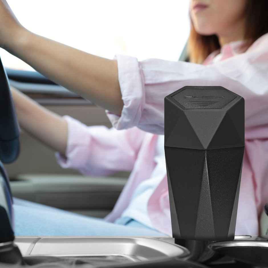 Involve Your Senses Diamond Shape Car Dustbin | Portable Car Accessory Trash Can