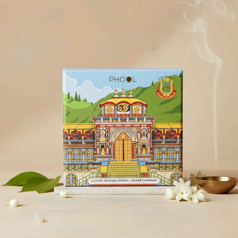Badrinath Kesar Chandan Dhoop Cones | Made From Temple Flowers | Phool