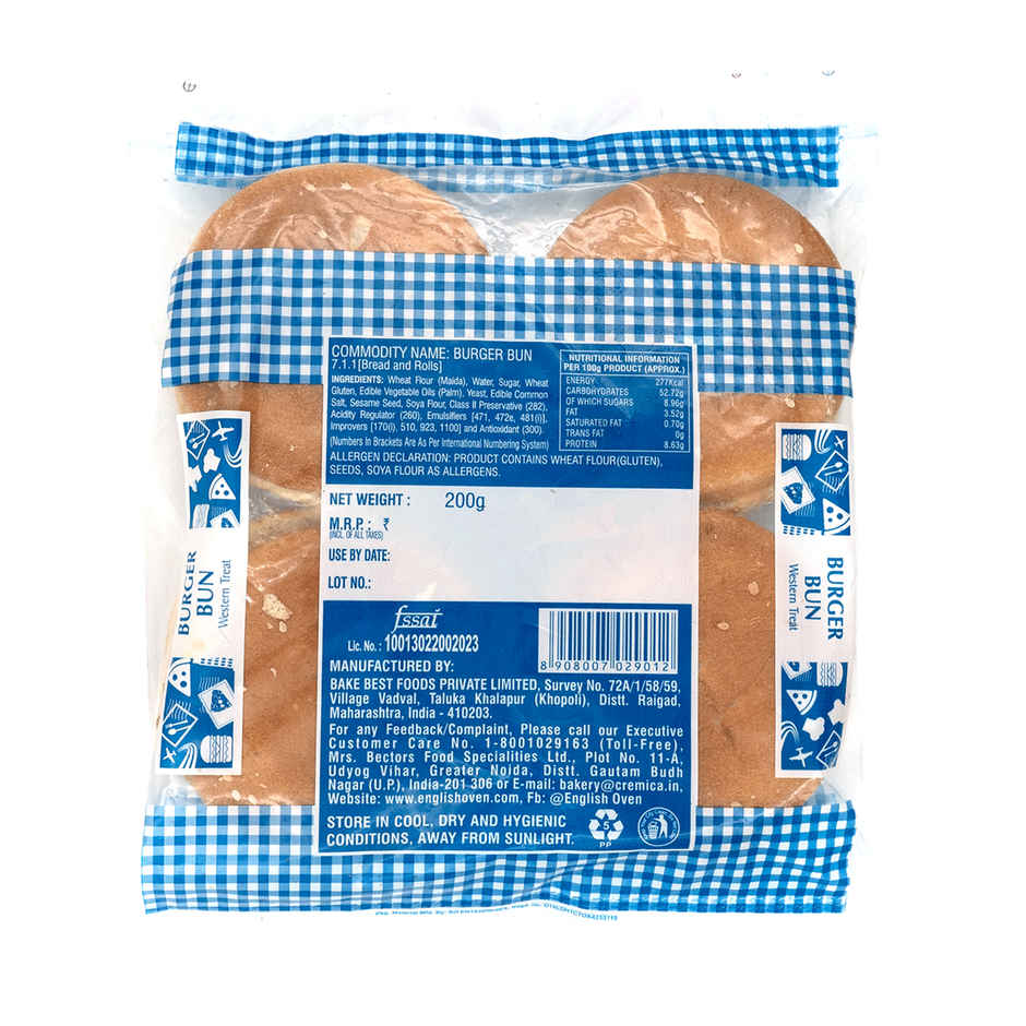 English Oven Burger Bun(200gms) & Mccain Veggie Burger Patty(360gms) Combo