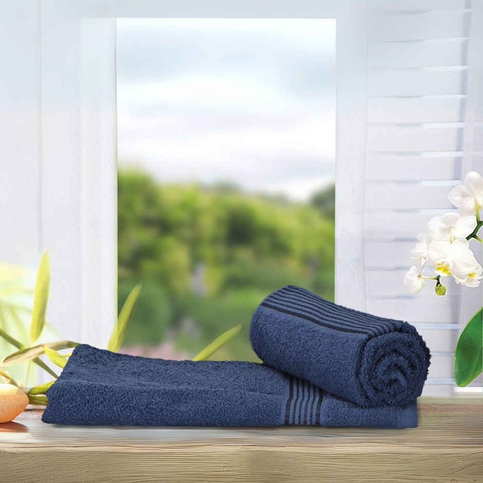 Bianca Hand Towel Soft Cotton | 400 GSM | Blue | Pack of 2 - 60cm x 40cm