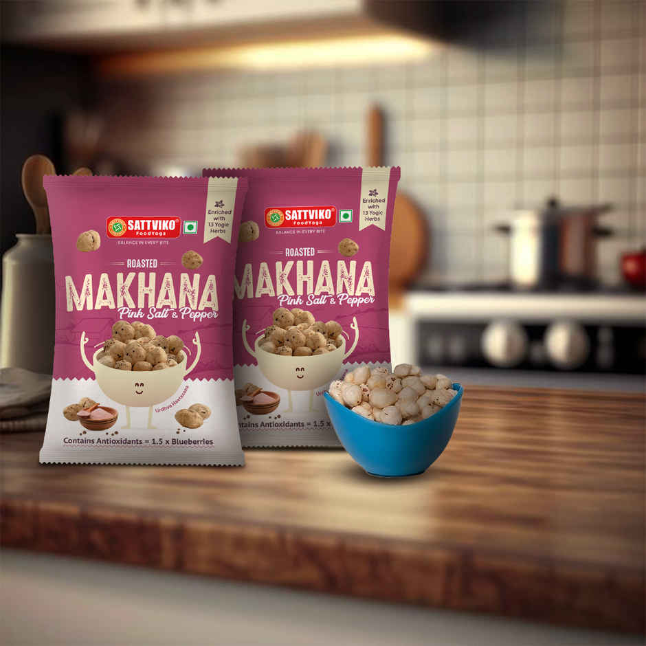 Sattviko Pink Salt & Pepper Flavoured Makhana Fit For Fasting