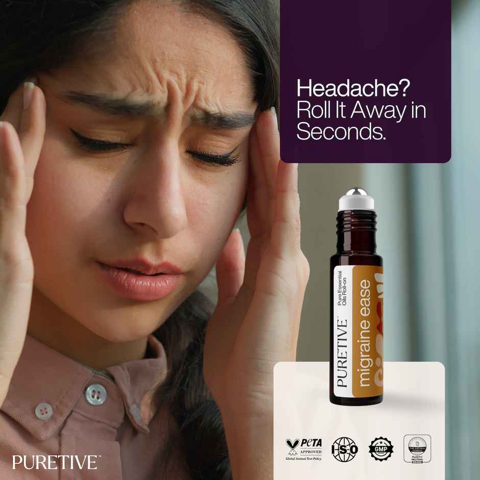 Puretive Migraine Ease Roll-On for Migraine , Headache and Sinus Relief