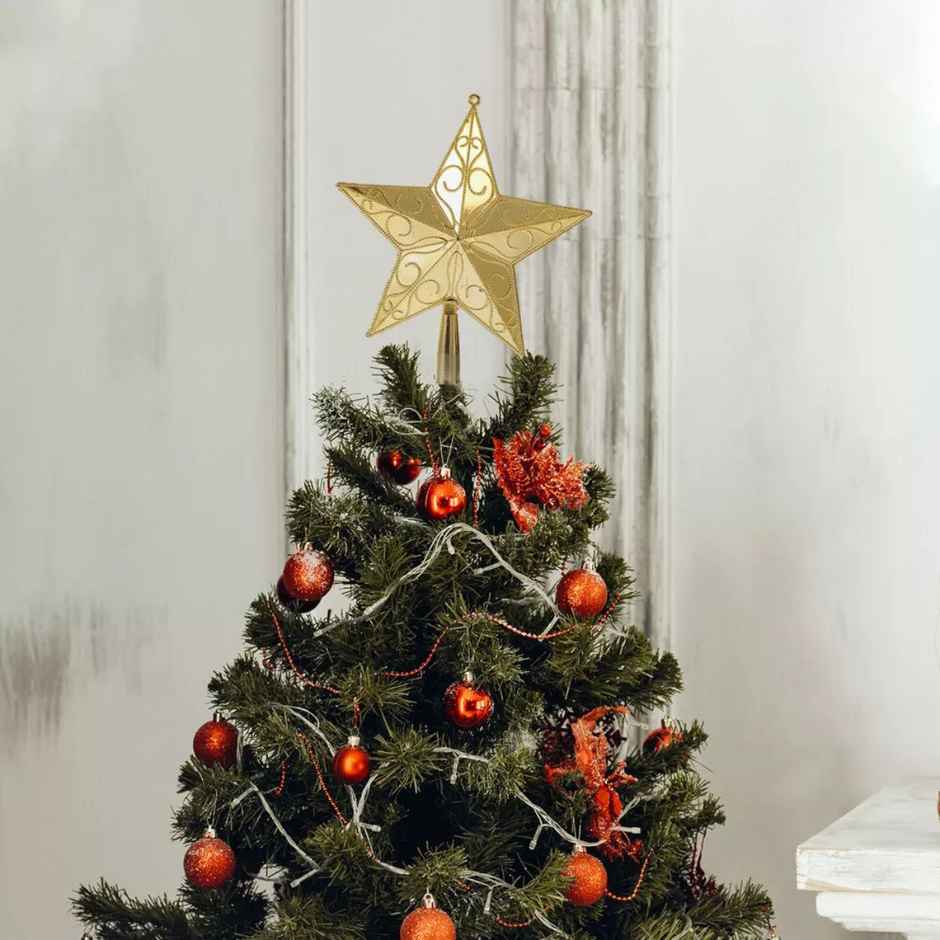 Christmas Tree Top Decorative Star | Golden | Picfest