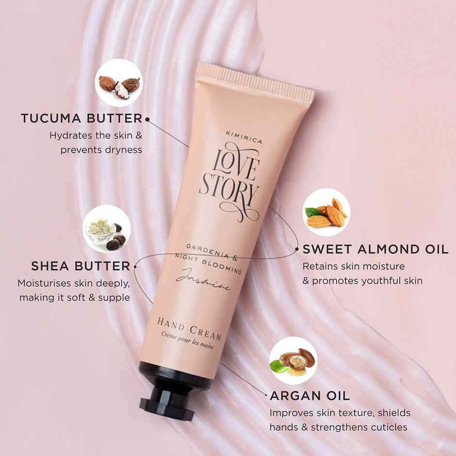 Kimirica Love Story Hand Cream | Floral Scented, Non-Sticky Hydration for Soft Hands