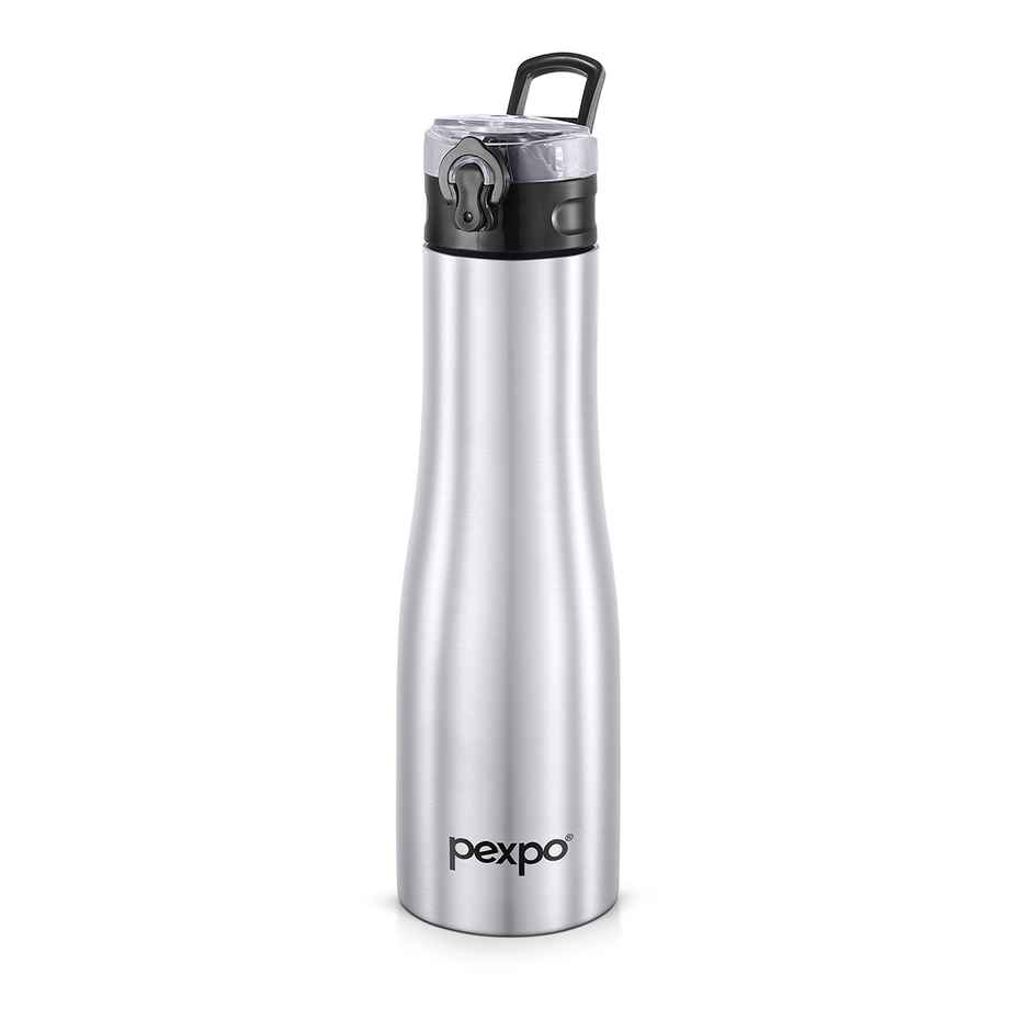 Pexpo Stainless Steel Monaco Fridge Cooling/Sports Sipper Water Bottle | Silver | 1 L