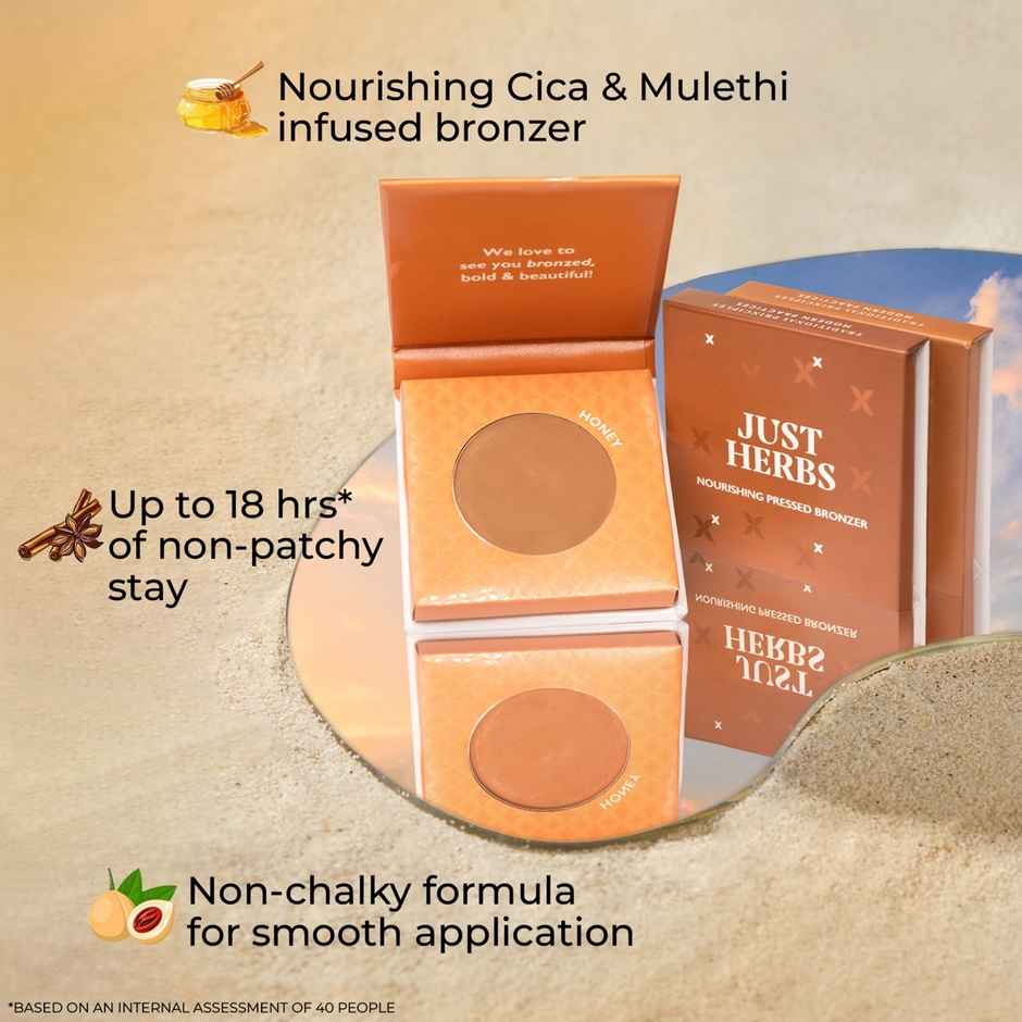 Just Herbs Non Patchy Pigmented Uplift Nourishing Pressed Bronzer - Honey