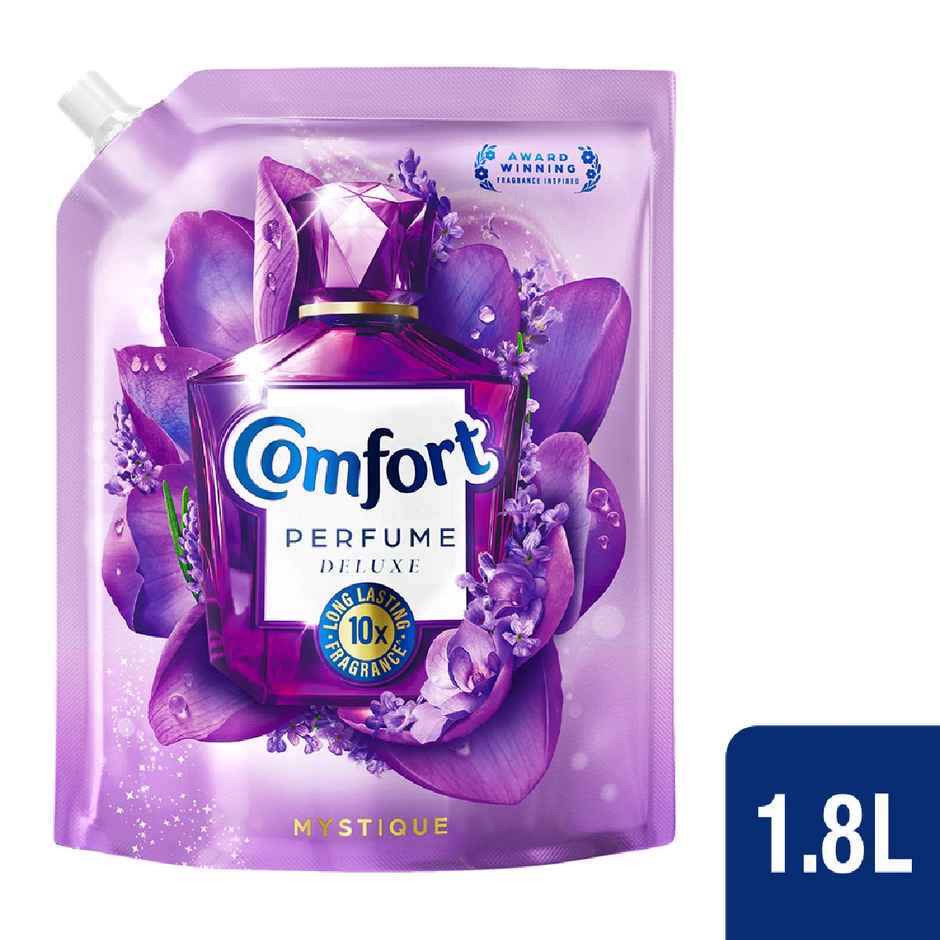 Surf Excel Matic Express Clean & Care (830ml) & Comfort Perfume Deluxe Mystique (1.8L) Combo