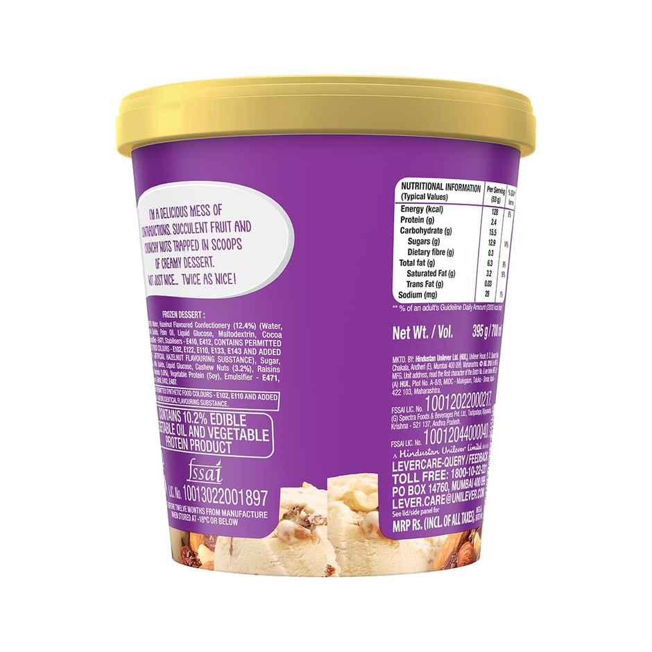 Kwality Wall's Fruit And Nut Tub | Creamy & Nutty Ice Cream